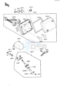 ZX 600 C [NINJA 600R] (C1-C2) [NINJA 600R] drawing TAILLIGHT-- S- -