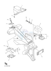 YZF-R1M 998 R3 (2KSC 2KSD) drawing TAILLIGHT