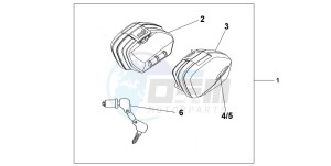 CBF600SA drawing STANDARD PANNIER SET - INTERSTELLAR BLACK MET