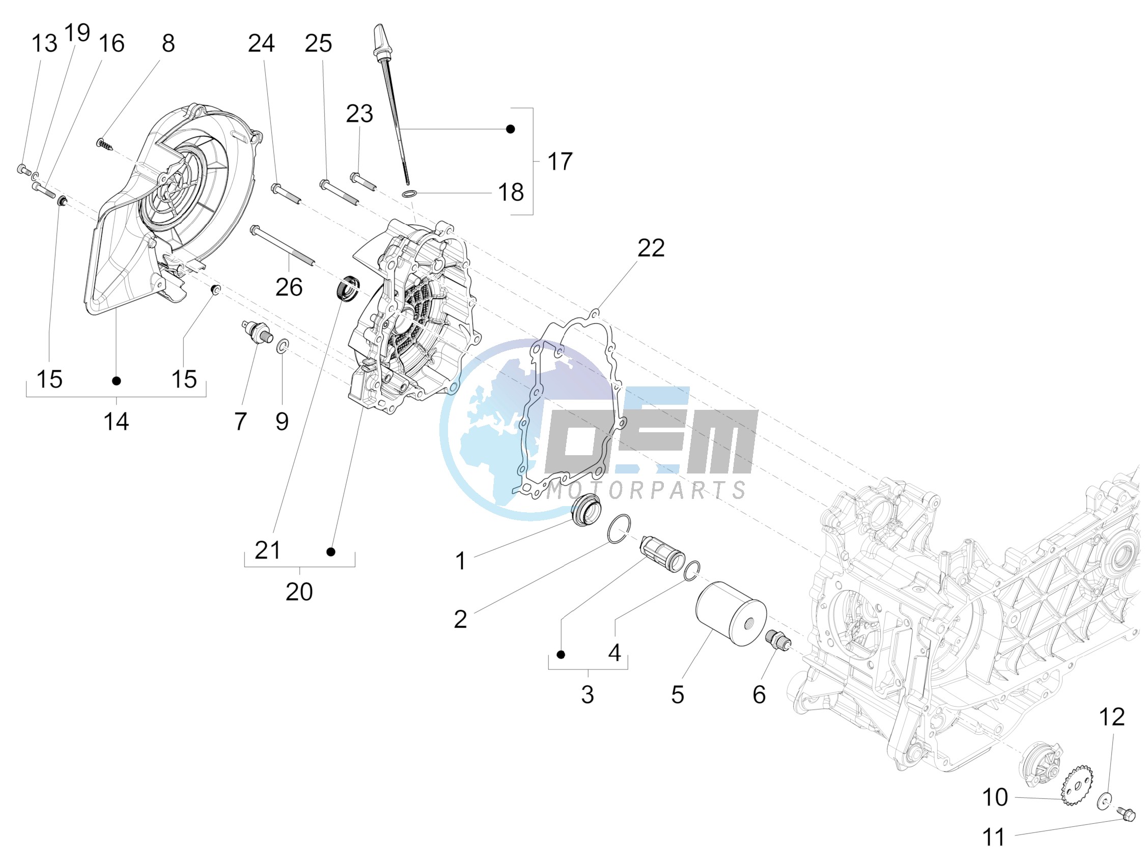 Flywheel magneto cover - Oil filter