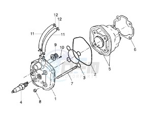 YQ AEROX 50 drawing CYLINDER AND HEAD