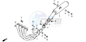 CBR600F3 drawing EXHAUST MUFFLER