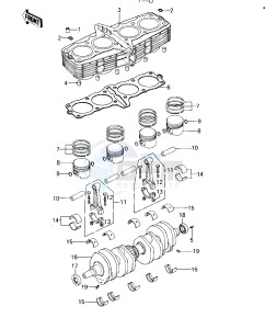 KZ 650 B (B1-B3) drawing CYLINDER_PISTONS_CRANKSHAFT