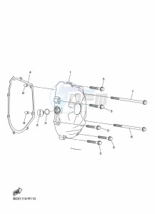 YFM90R (BD3R) drawing CRANKCASE COVER 1