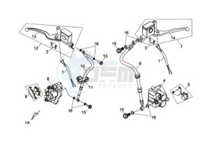 HD2 200EFI drawing BRAKE CALIPER FOR / BRAKE CALIPER ACHTER