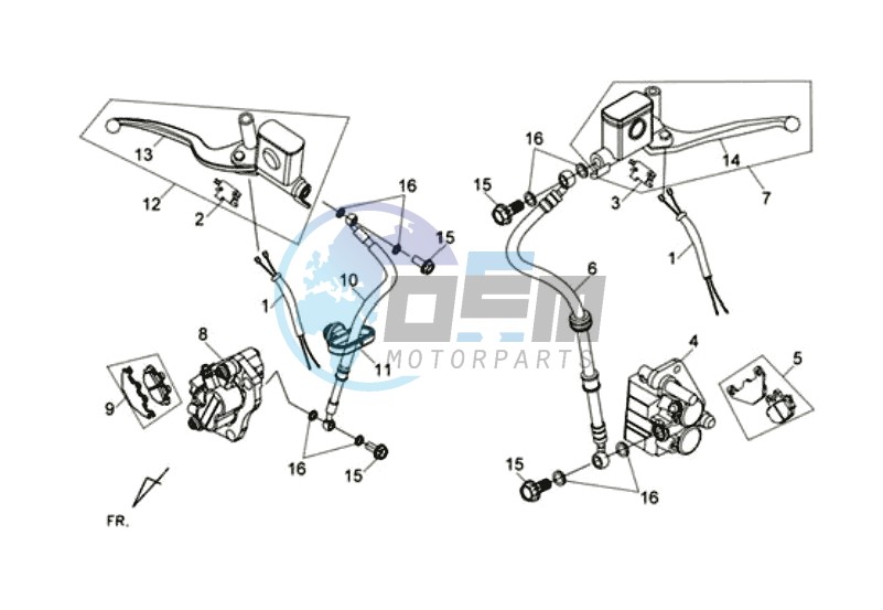 BRAKE CALIPER FOR / BRAKE CALIPER ACHTER