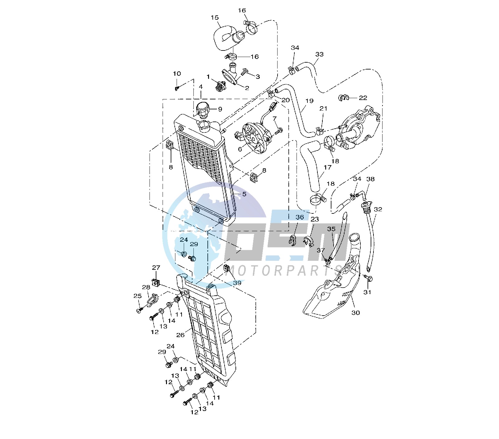 RADIATOR AND HOSE 22B6