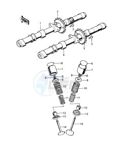 KZ 1000 E [SHAFT] (E1-E2) [SHAFT] drawing CAMSHAFTS_VALVES