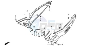 CBR600F drawing SIDE COVER