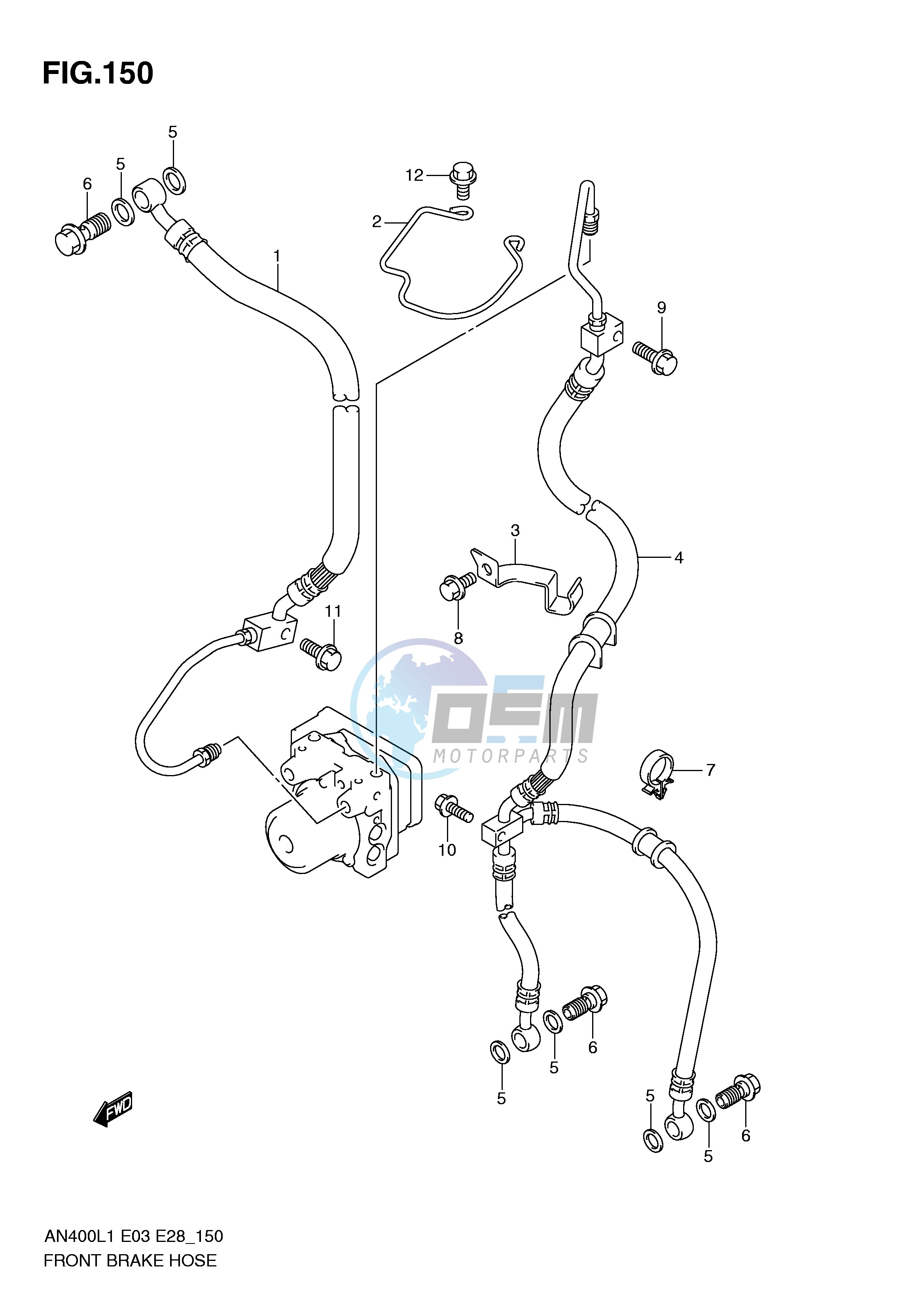 FRONT BRAKE HOSE (AN400AL1 E33)