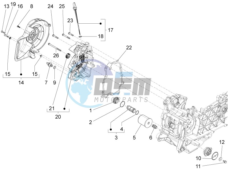 Flywheel magneto cover - Oil filter