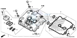 CB500XAF CB500X UK - (E) drawing CYLINDER HEAD COVER