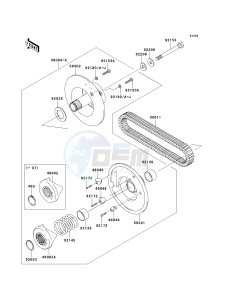 KAF 400 A [MULE 610 4X4] (A6F-AF) AAF drawing DRIVEN CONVERTER_DRIVE BELT