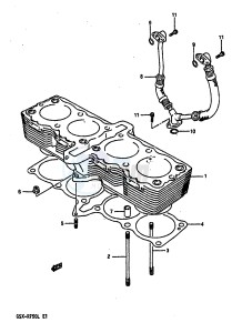 GSX-R750 (J-K-L) drawing CYLINDER (MODEL J K)