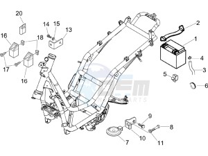 Beverly 125 drawing Remote control switches - Battery - Horn