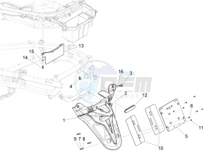 X10 125 4T 4V I.E. E3 (EMEA) drawing Rear cover - Splash guard