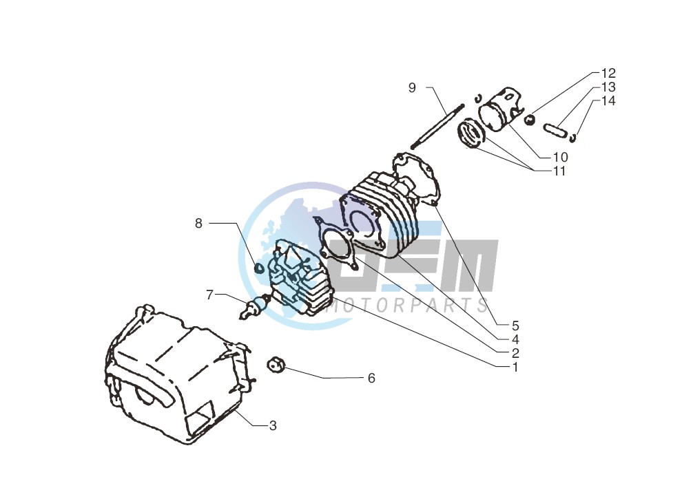 Cylinder-piston-wrist pin assy.