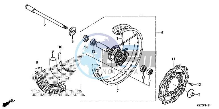 FRONT WHEEL (CRF250M)