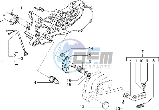 Starting motor-starter lever