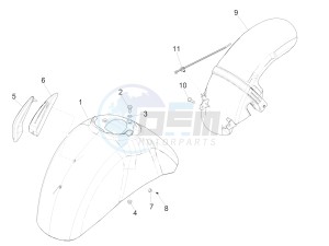 GTS 125 4T E4 ABS (EMEA) EU, GB) drawing Wheel huosing - Mudguard