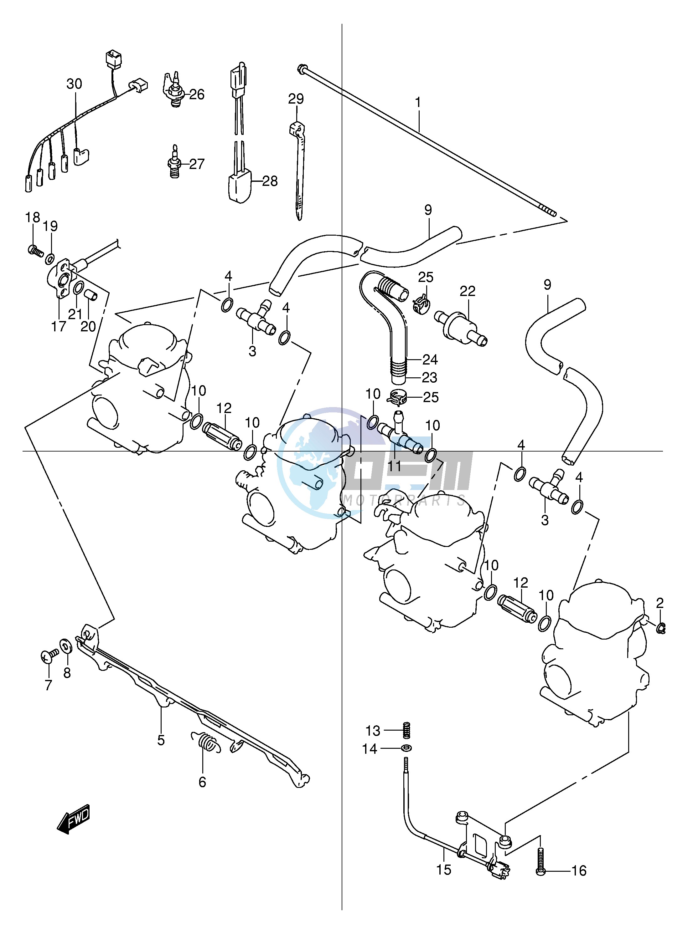 CARBURETOR FITTINGS (MODEL Y K1 K2)