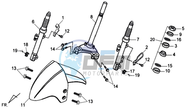 FRONT FENDER / FRONT FORK/ STEERING HEAD BEARING