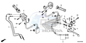 CBR500RE CBR500R UK - (E) drawing HANDLE LEVER/ SWITCH/ CABLE