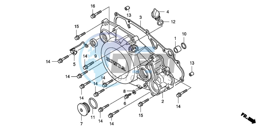 R. CRANKCASE COVER