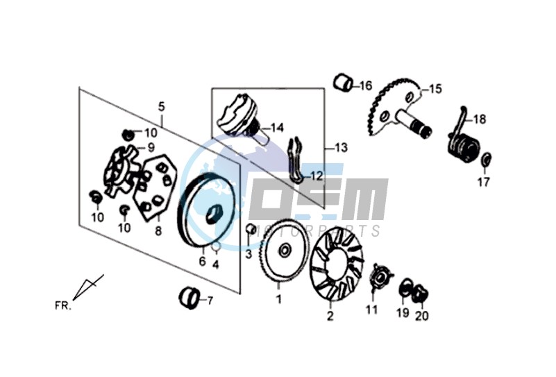 DRIVE PULLEY - GEARED SHAFT