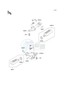 KE 100 B [KE100] (B16-B20) [KE100] drawing FOOTRESTS