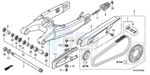 CB600F9 France - (F / CMF) drawing SWINGARM