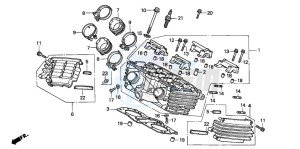 VF750C drawing CYLINDER HEAD (REAR)