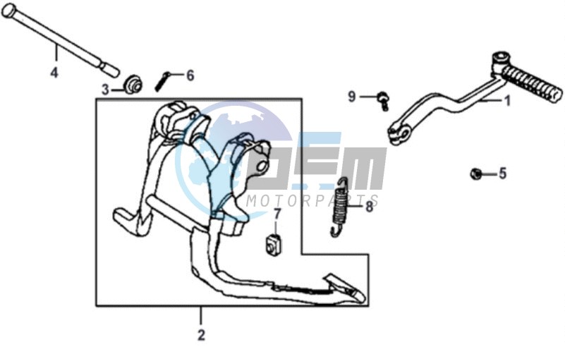 CENTRAL STAND / KICKSTARTER PEDAL