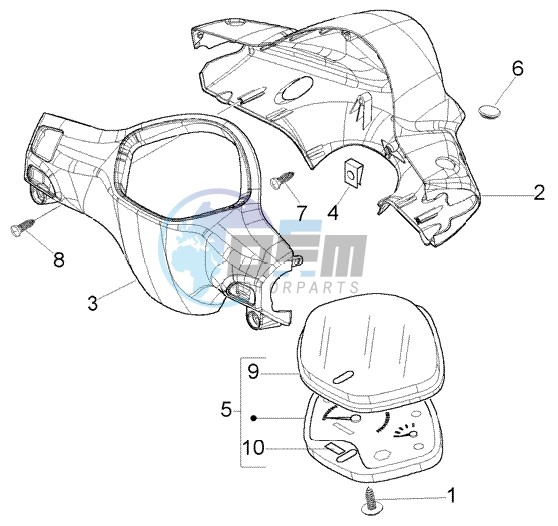 Speedometers Kms. - handlebar cover