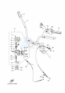 YFM700FWAD YFM7NGPXK (B4FM) drawing STEERING HANDLE & CABLE