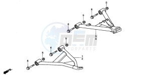 TRX300FW FOURTRAX 300 4X4 drawing FRONT ARM (TRX300) ('83-'95)