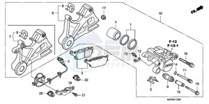 CBF600NA9 France - (F / ABS CMF) drawing REAR BRAKE CALIPER