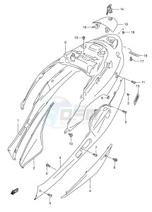 AN125 (E2) Burgman drawing FRAME COVER (MODEL T V)