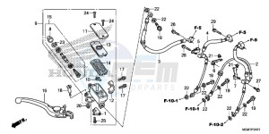 CB600FAD Hornet - CB600F ABS England - (3ED) drawing FR. BRAKE MASTER CYLINDER (CB600FA)