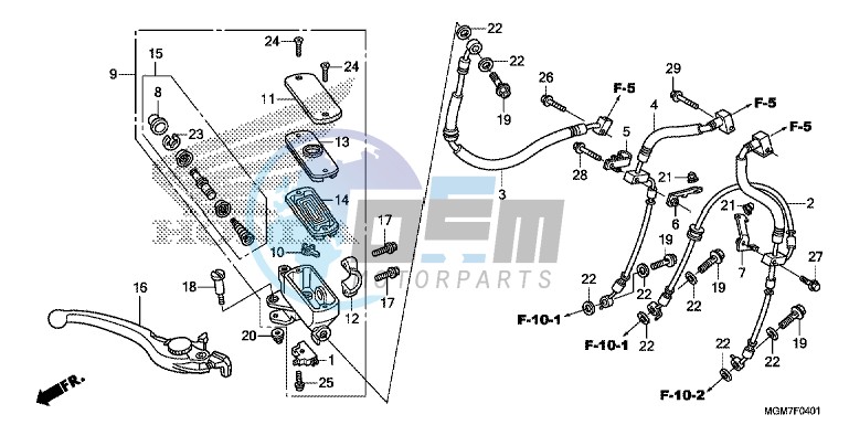 FR. BRAKE MASTER CYLINDER (CB600FA)