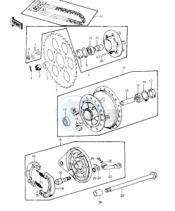 KE 125 A [KE125] (A7-A8) [KE125] drawing REAR HUB_BRAKE_CHAIN -- 80-81 A7_A8- -