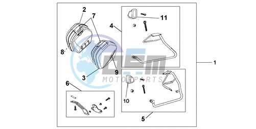 35 LITRE PANNIER KIT SWORD SILVER MET