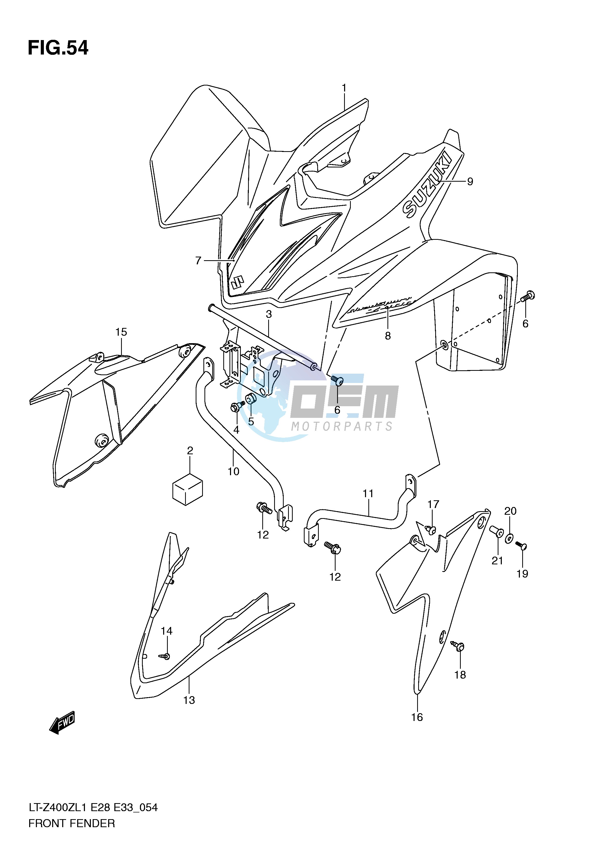 FRONT FENDER (LT-Z400L1 E28)