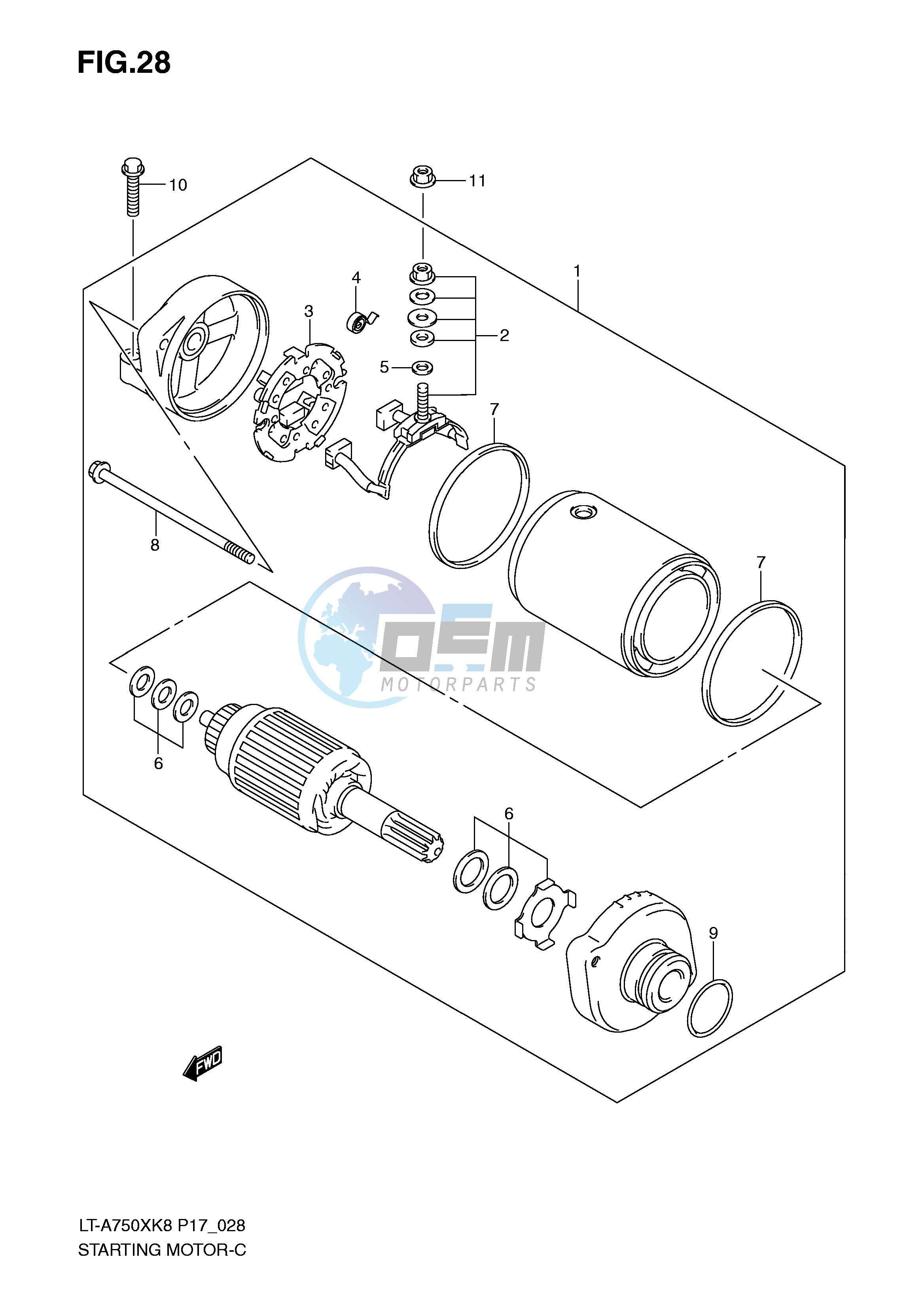 STARTING MOTOR (LT-A750XK8 XZK8 XK9 XZK9)