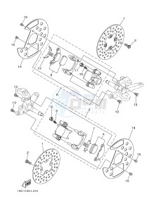 YFM300 RAPTOR 300 (1SC1) drawing FRONT BRAKE CALIPER