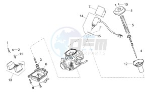 Scarabeo 125-200 e3 (eng. piaggio) drawing Carburettor II