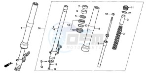 CB600F HORNET drawing FRONT FORK (CB600F5/6)