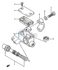 RM125 (G-H-J) drawing FRONT MASTER CYLINDER (MODEL G)