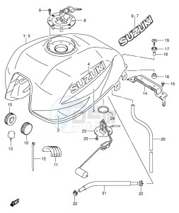 GSX1400 (E2) drawing FUEL TANK (MODEL K3)