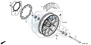 CBR500RE CBR500R UK - (E) drawing FRONT WHEEL